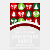 ヴィンテージレトロクリスマスツリーズ&ボウズへようこそ アクリルサイン (正面)