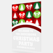 ヴィンテージレトロクリスマスツリーズ&ボウズへようこそ アクリルサイン (傾斜)