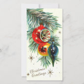 ヴィンテージレトロクリスマスツリー球根カスタム シーズンカード (正面)