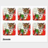 ヴィンテージレトロクリスマストインデア先生シール スクエアシール (シート)