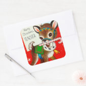 ヴィンテージレトロクリスマストインデア先生シール スクエアシール (封筒)