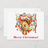 ヴィンテージレトロクリスマストインデア紙吹雪 シーズンポストカード (正面/裏面)