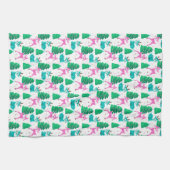 ヴィンテージレトロクリスマストインデナーオンホワイト キッチンタオル (横)