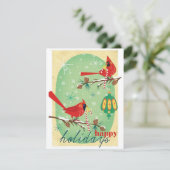 ヴィンテージレトロクリスマスバード シーズンカード (スタンド正面)