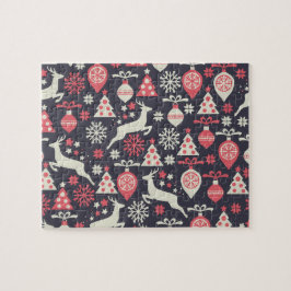 ヴィンテージレトロクリスマスパターン ジグソーパズル