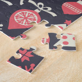 ヴィンテージレトロクリスマスパターン ジグソーパズル (側面)