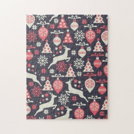 ヴィンテージレトロクリスマスパターン ジグソーパズル