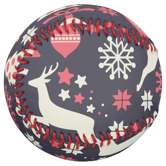 ヴィンテージレトロクリスマスパターン ソフトボール (正面左)