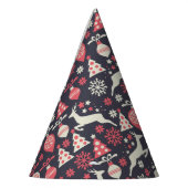 ヴィンテージレトロクリスマスパターン パーティーハット (左)