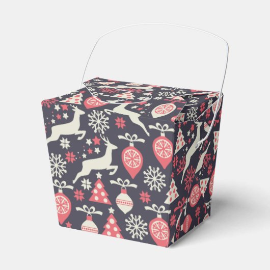 ヴィンテージレトロクリスマスパターン フェイバーボックス (正面サイド)