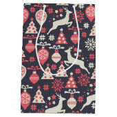 ヴィンテージレトロクリスマスパターン ミディアムペーパーバッグ (裏面)