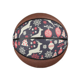 ヴィンテージレトロクリスマスパターン ミニバスケットボール