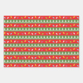 ヴィンテージレトロクリスマスパターン ラッピングペーパーシート (正面3)