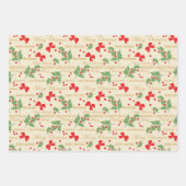 ヴィンテージレトロクリスマスパターン ラッピングペーパーシート (正面)