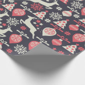 ヴィンテージレトロクリスマスパターン ラッピングペーパー (角)