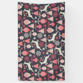 ヴィンテージレトロクリスマスパターン 横断幕 (縦)