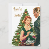 ヴィンテージレトロクリスマスパーティー 招待状 (正面)