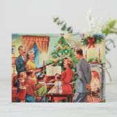 ヴィンテージレトロクリスマスファミリー遊ズピアノ シーズンカード (スタンド正面)