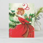 ヴィンテージレトロクリスマスプレゼント シーズンカード (スタンド正面)