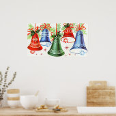 ヴィンテージレトロクリスマスベルズホリディポスター ポスター (キッチン)