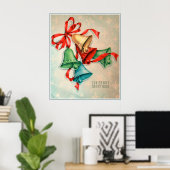 ヴィンテージレトロクリスマスベルズホリディポスター ポスター (ホームオフィス)