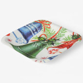 ヴィンテージレトロクリスマスベルズホリデーパーティープレート ペーパープレート (傾斜あり)