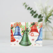 ヴィンテージレトロクリスマスベルズホリデー葉書 シーズンポストカード (スタンド正面)