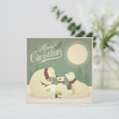 ヴィンテージレトロクリスマスホッキョクグマファミリー シーズンカード (スタンド正面)