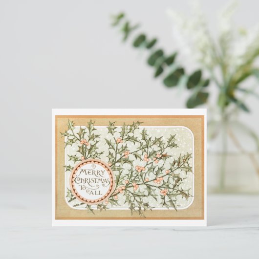 ヴィンテージレトロクリスマスホリデーグリーティングPOSカード シーズンポストカード (スタンド正面)