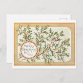 ヴィンテージレトロクリスマスホリデーグリーティングPOSカード シーズンポストカード (正面/裏面)