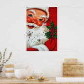 ヴィンテージレトロクリスマスホリデーサンタポスター ポスター (キッチン)