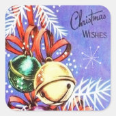 ヴィンテージレトロクリスマスホリデースタンプ スクエアシール (正面)