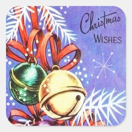 ヴィンテージレトロクリスマスホリデースタンプ スクエアシール (正面)