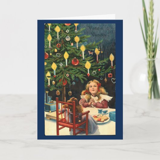 ヴィンテージレトロクリスマスホリデーパーソナライズされた カード (正面)