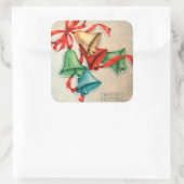 ヴィンテージレトロクリスマスホリデーベルシール スクエアシール (バッグ)