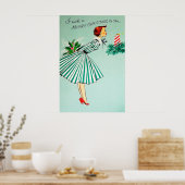 ヴィンテージレトロクリスマスホリデーレディーポスター ポスター (キッチン)