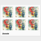 ヴィンテージレトロクリスマスホリデー電球シール スクエアシール (シート)