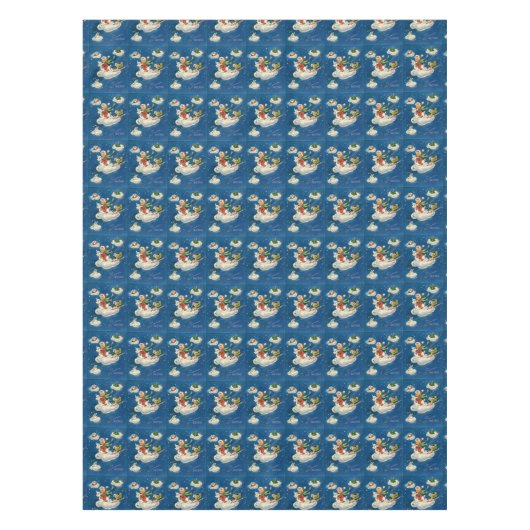 ヴィンテージレトロクリスマスボーイ テーブルクロス (正面)