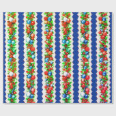 ヴィンテージレトロクリスマスボーブルガーランドストライプホテル ラッピングペーパー (フラット)