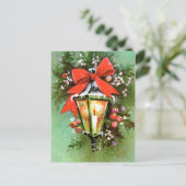 ヴィンテージレトロクリスマスライトホリディポストカード シーズンポストカード (スタンド正面)