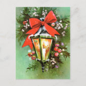 ヴィンテージレトロクリスマスライトホリディポストカード シーズンポストカード (正面)
