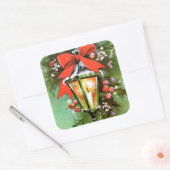 ヴィンテージレトロクリスマスランプホリデーシール スクエアシール (封筒)