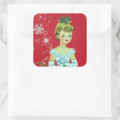 ヴィンテージレトロクリスマスレディーホリデーシール スクエアシール (バッグ)