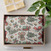 ヴィンテージレトロクリスマス水玉模様弓パターン 薄葉紙 (ギフト)