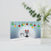 ヴィンテージレトロクリスマス猫はがき シーズンポストカード (スタンド正面)