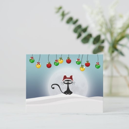 ヴィンテージレトロクリスマス猫はがき シーズンポストカード (スタンド正面)