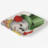 ヴィンテージレトロクリスマス雪だるまパーティープレート ペーパープレート (傾斜あり)