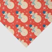 ヴィンテージレトロクリスマス雪だるまレッド 薄葉紙 (詳細)