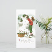 ヴィンテージレトロクリスマス雪だるま冬のシーン シーズンカード (スタンド正面)