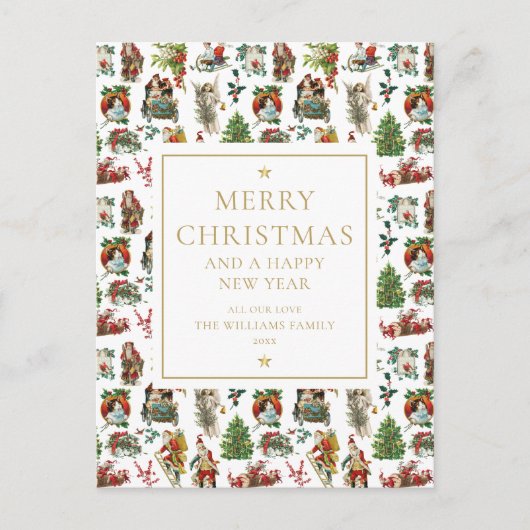 ヴィンテージレトロクリスマス シーズンポストカード (正面)